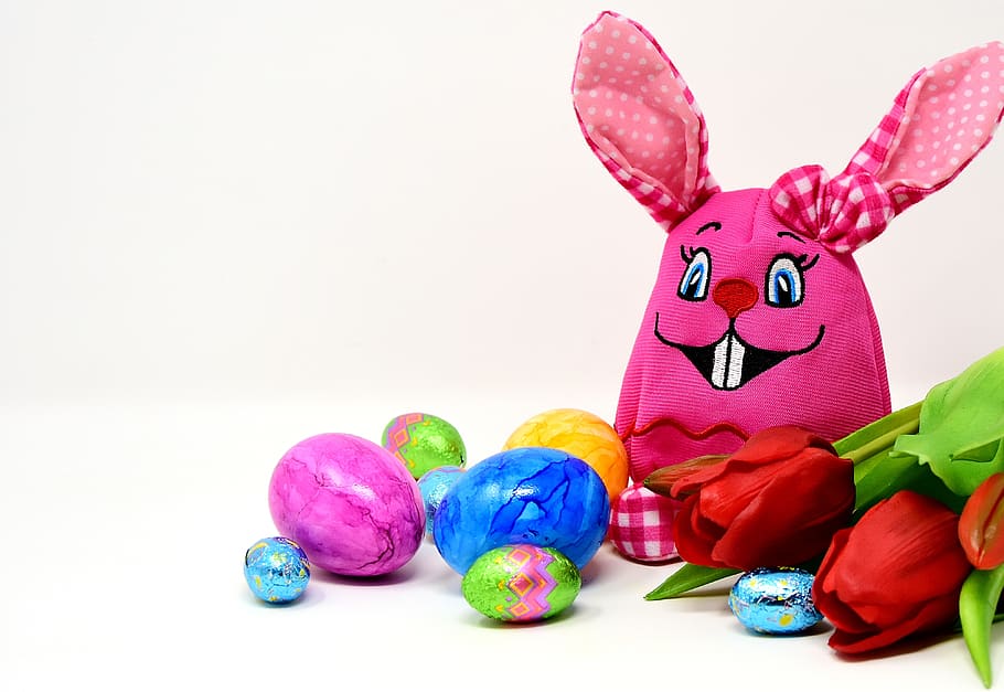 easter, easter bunny, colorful, hare, spring, easter decoration HD wallpaper