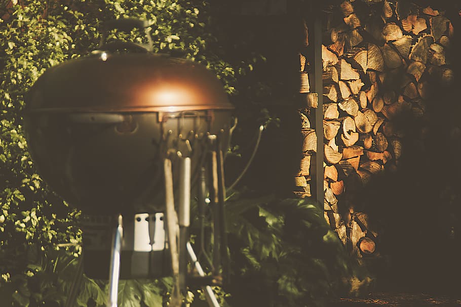 lamp, barbecue, wood, sumer, lampshade, table lamp, lamp post, HD wallpaper