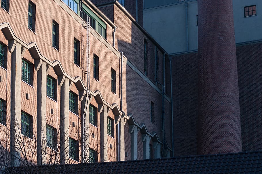 germany, duisburg, perspectiv, facade, brick, haouse, architecture HD wallpaper