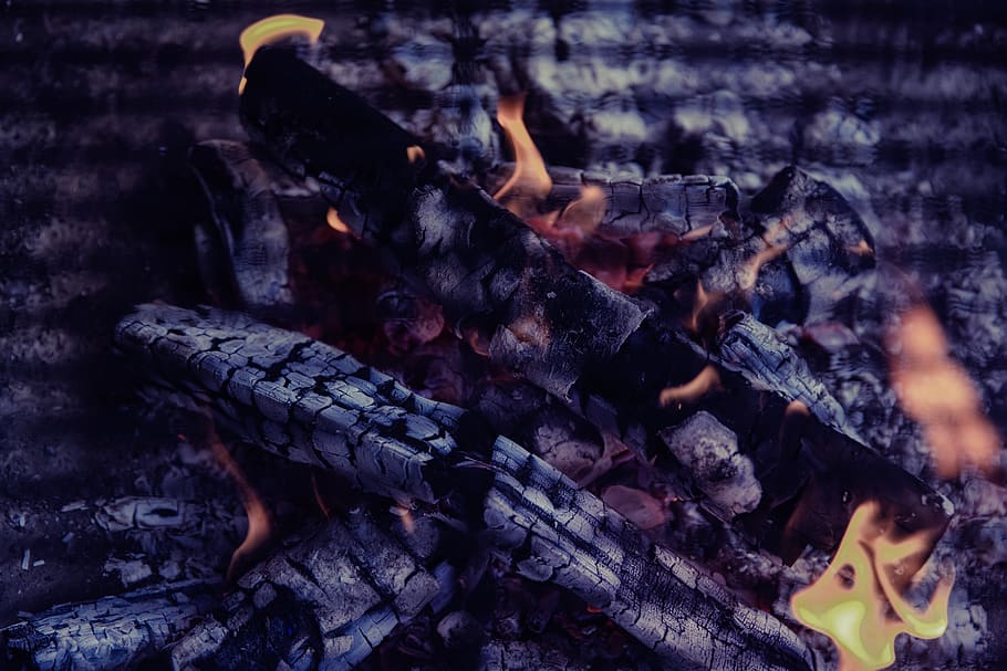fire, flame, heat, firewood, hot, bonfire, campfire, log, wood - material HD wallpaper