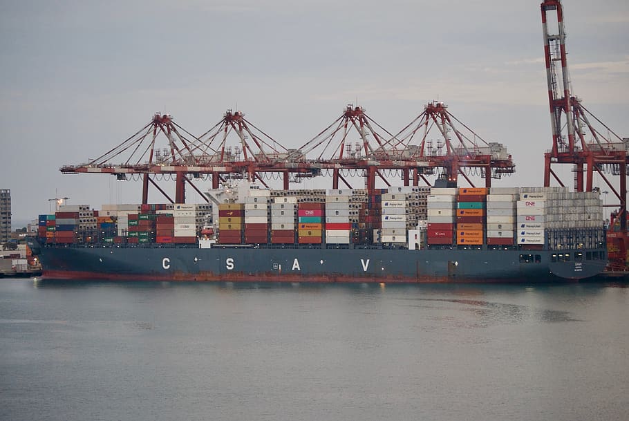 cargo, ship, port, freight, export, container, industry, warehouse HD wallpaper