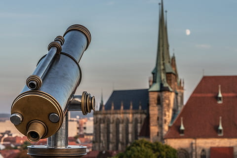 binoculars, telescope, view, viewpoint, outlook, lookout, overview HD wallpaper