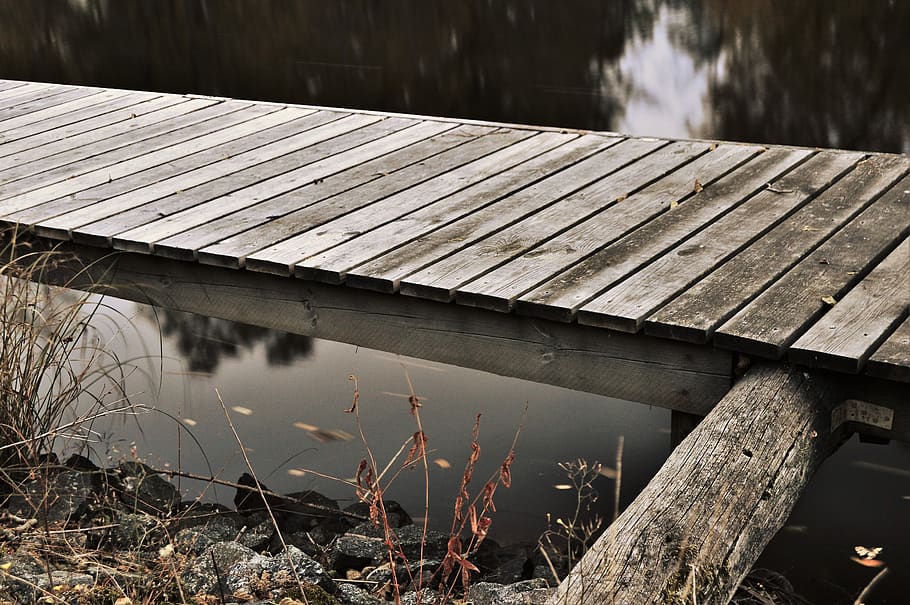 sweden, water, lake, bridge, autumn, grass, fall, built structure HD wallpaper