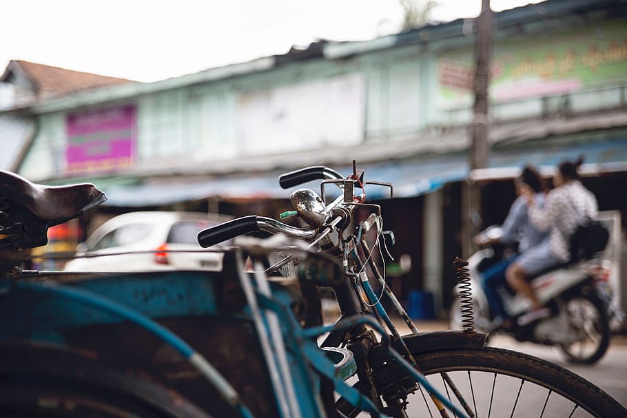bicycle, rusty, old, bokeh, handle, bike, sport, people, blur HD wallpaper