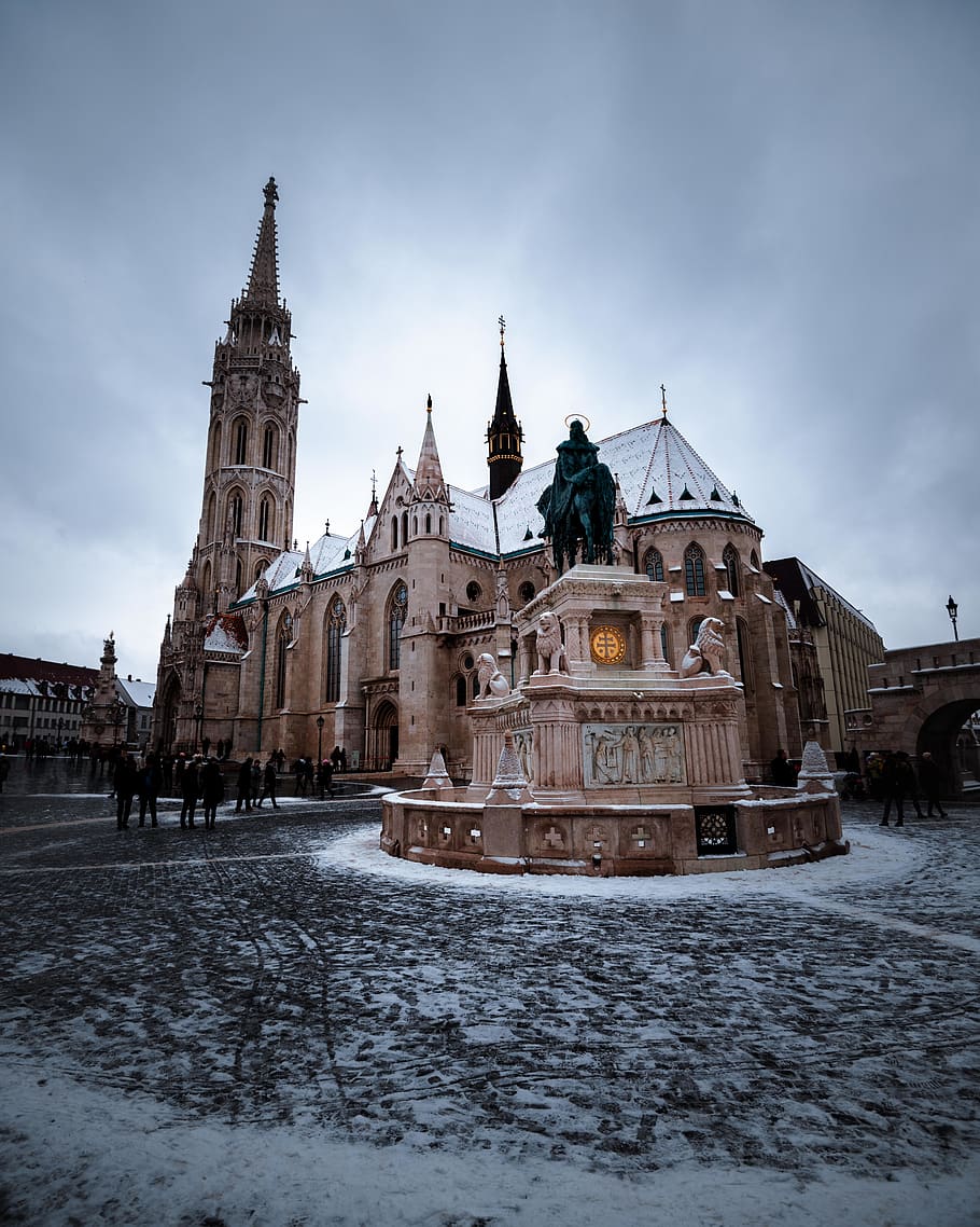 beige and white painted cathedral, urban, building, city, town HD wallpaper