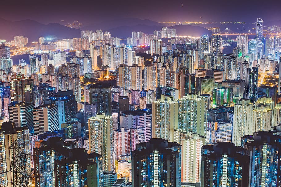 architecture, buildings, infrastructures, night, lights, lighting HD wallpaper