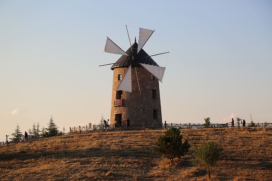 windmill, rural, agriculture, travel, renewable energy, fuel and power generation HD wallpaper
