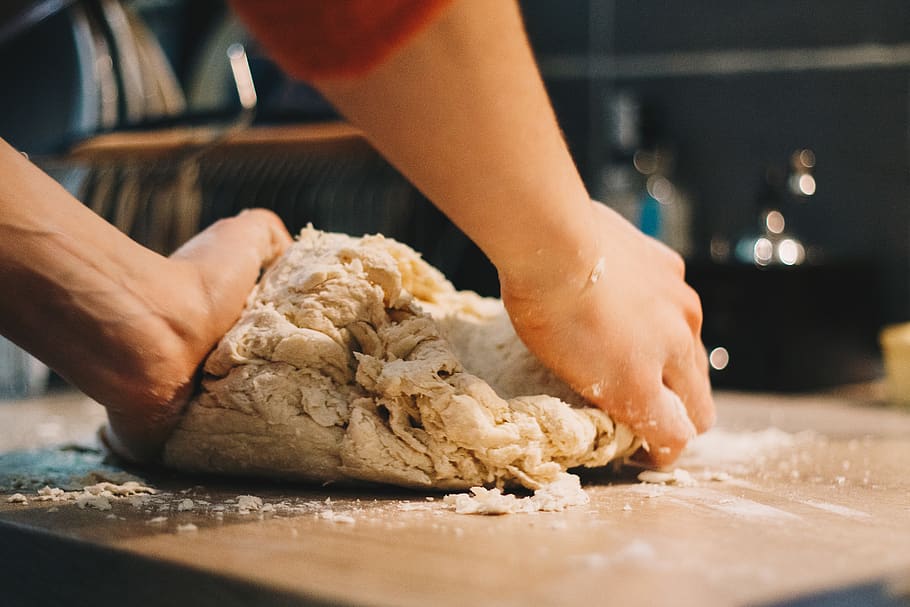 person mixing dough, food and drink, one person, human hand, preparation HD wallpaper