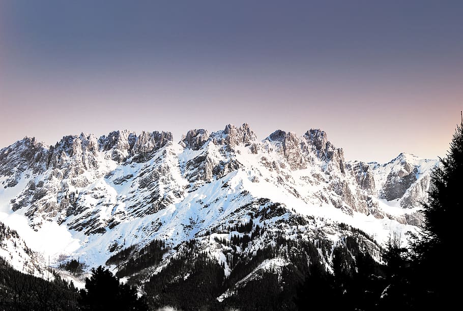 Mountain during Winter, altitude, clouds, cold, daylight, frozen HD wallpaper
