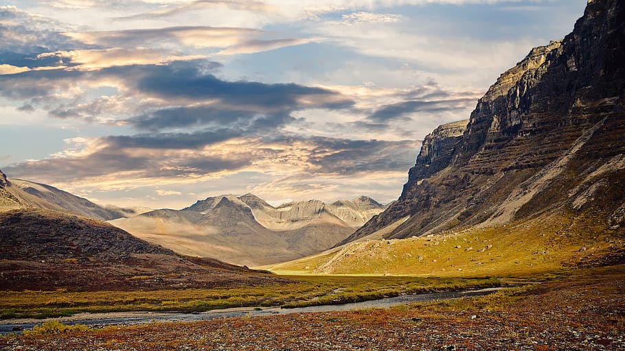 Mountain Under Cloudy Sky, landscape, mountain range, nature HD wallpaper