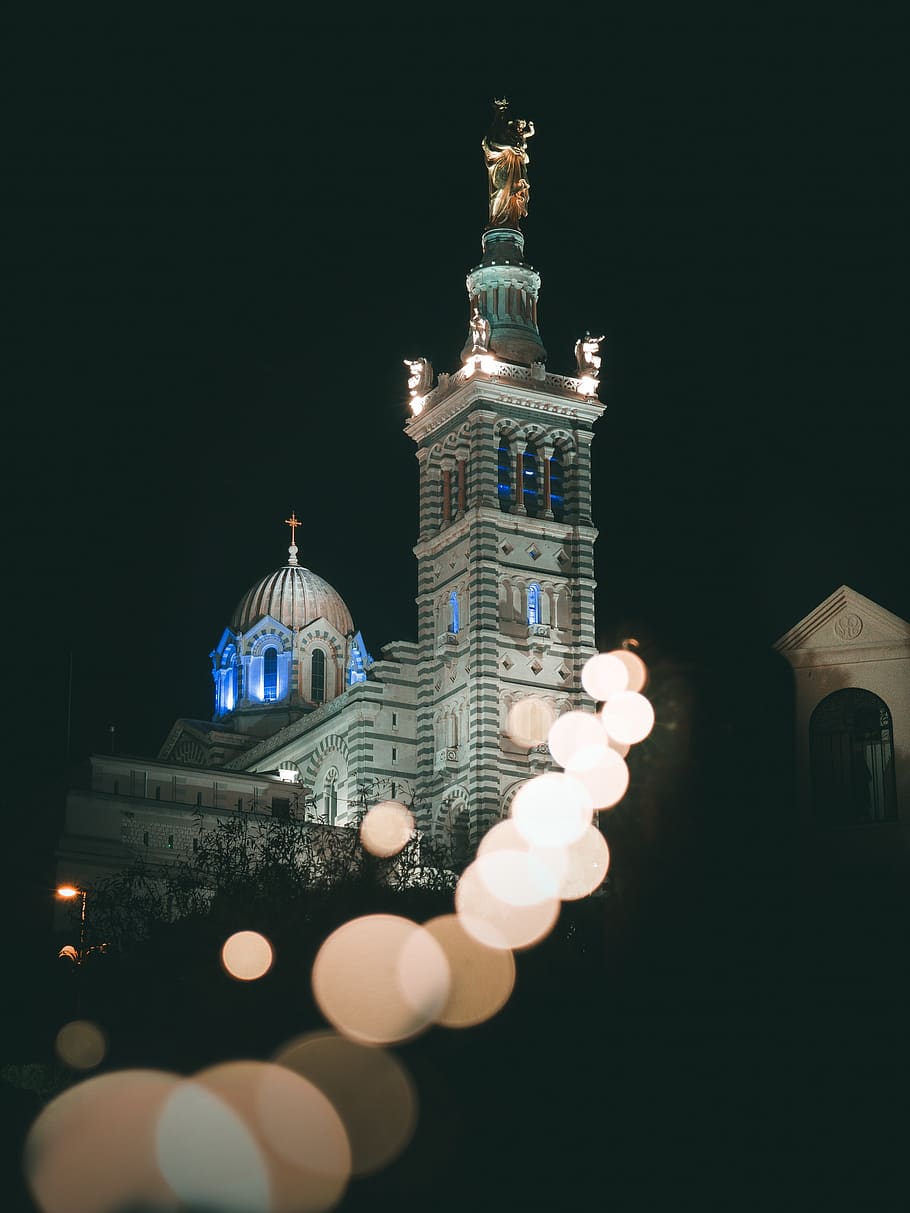 marseille, france, provence, notre dame de la guarde, bokeh