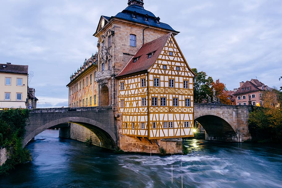 City Hall in Bamberg, Germany, ancient, architecture, baroque, HD wallpaper