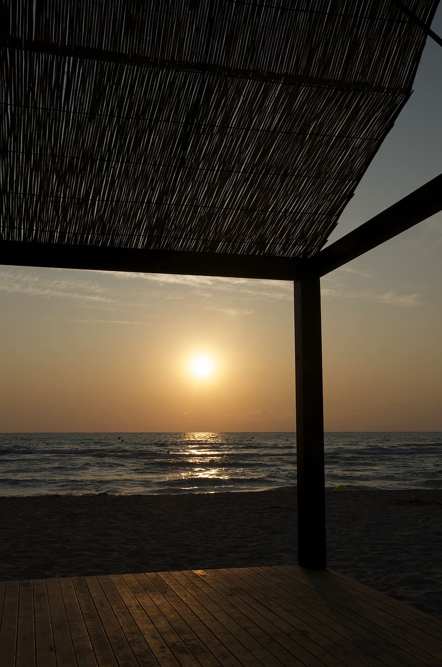 sunrise, beach, summer, orange, relax, lines, europe, italy HD wallpaper
