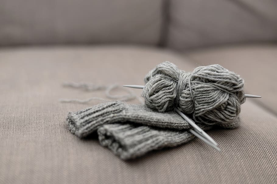 wool, knitting, hand labor, hobby, knitwear, warm, knitting needles, HD wallpaper