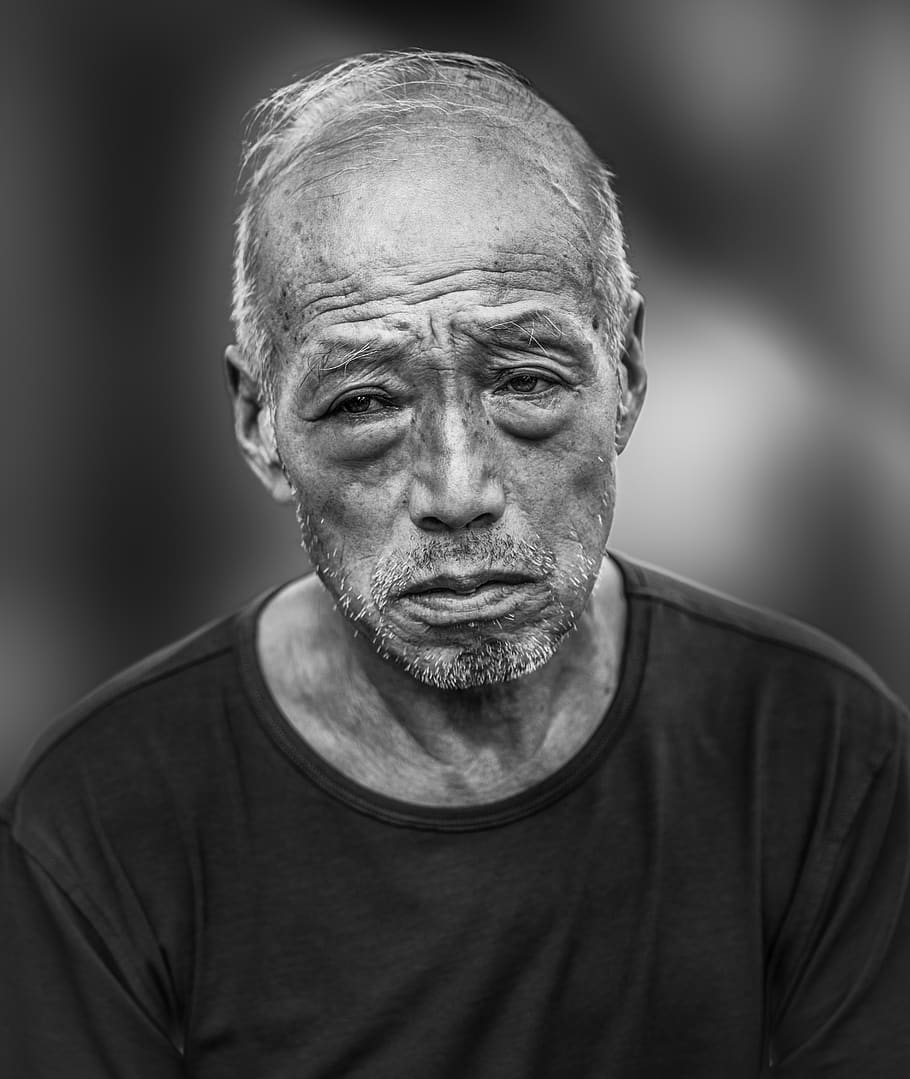 man, old man, melancholy, elder, person, aging, portrait, grief HD wallpaper