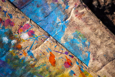 Paint Splatter on Cardboard, background, texture, grunge, abstract HD wallpaper