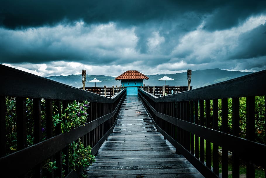 architecture, built structure, bridge, cloud - sky, connection HD wallpaper