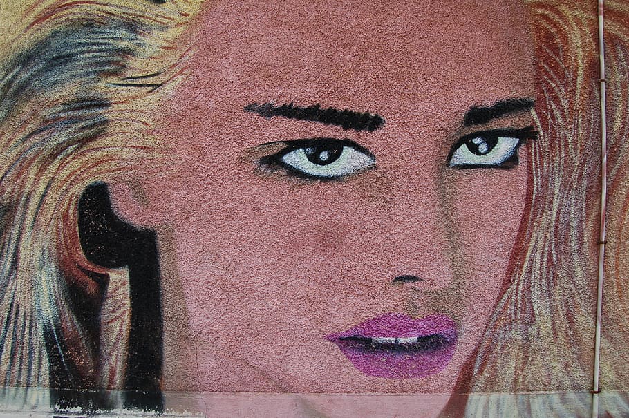 wall street art in a public place, portrait, one person, beauty, HD wallpaper