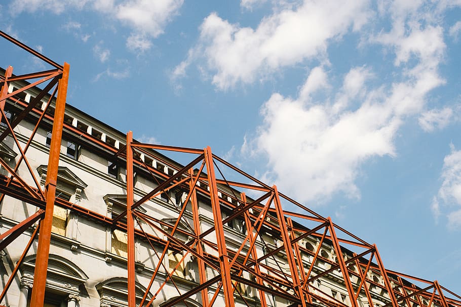 Building Renovation, architecture, blue, construction, fixing HD wallpaper