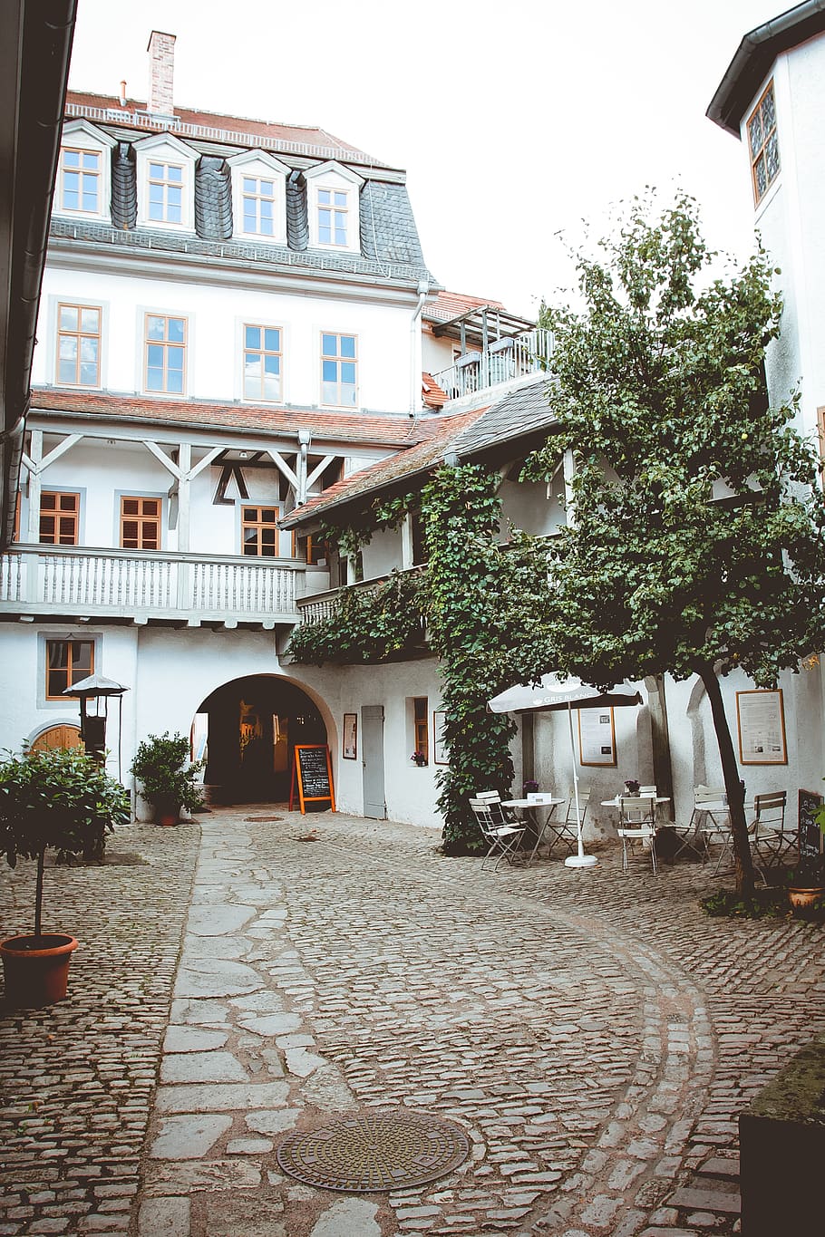 weimar, backyard, thuringia, silence, beauty, old, cafe, garden HD wallpaper