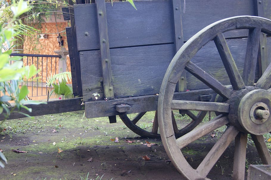 guatemala, old wagon, wheel, transportation, no people, day HD wallpaper