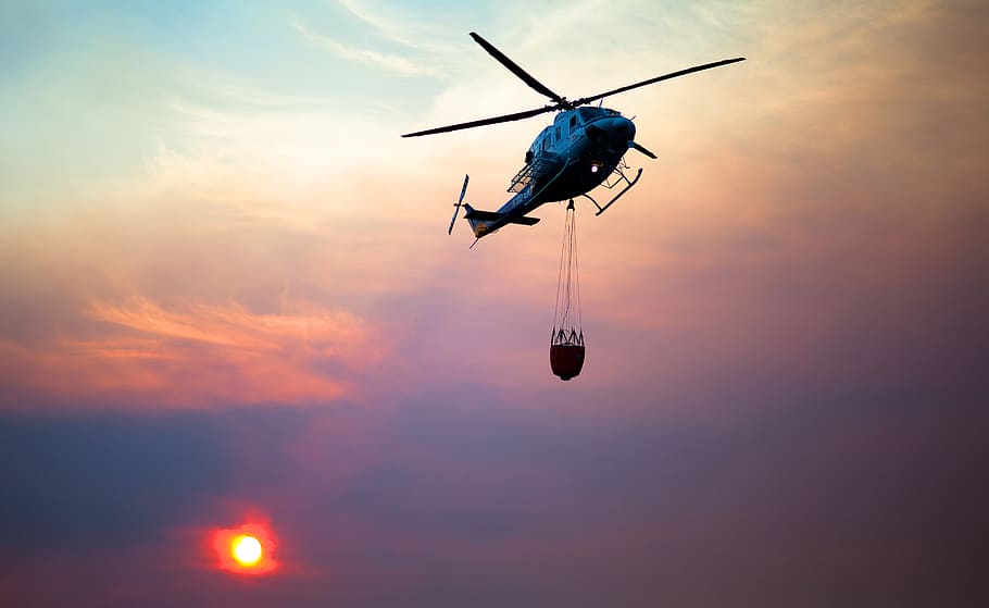 blue helicopter, spain, marbella, aircraft, transportation, adventure HD wallpaper