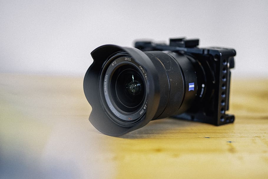 black DSLR camera, electronics, digital camera, video camera HD wallpaper