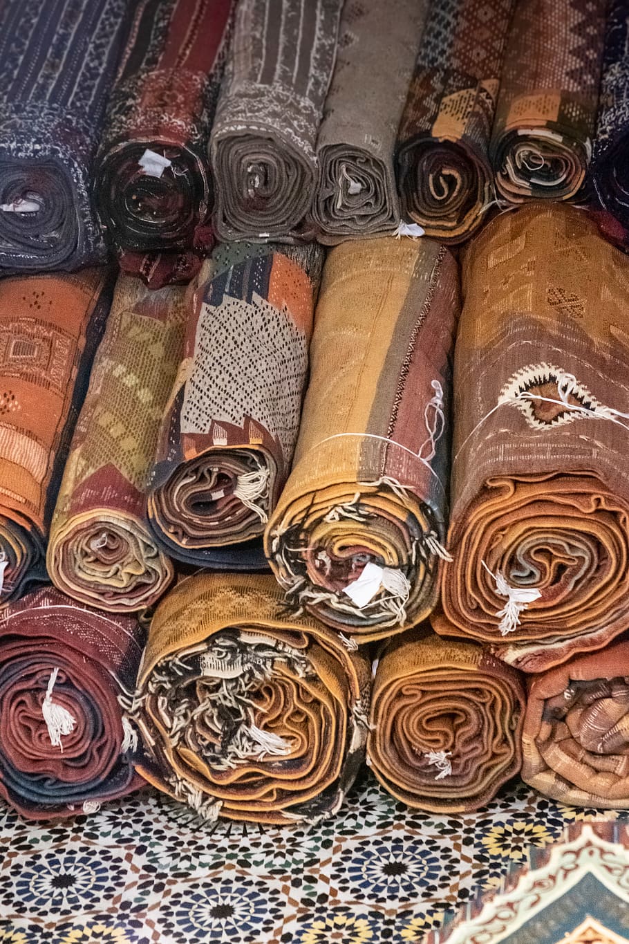 brown and gray textiles, medina, fez, morocco, painting, art HD wallpaper
