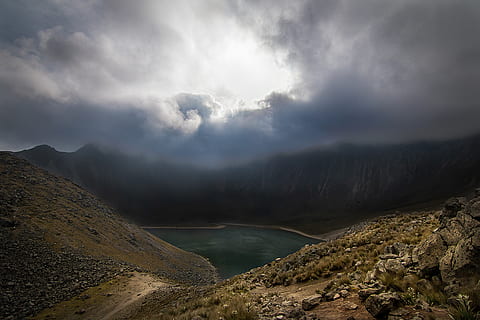 mountain and river, nevado de toluca, mexico, sky, landscape HD wallpaper