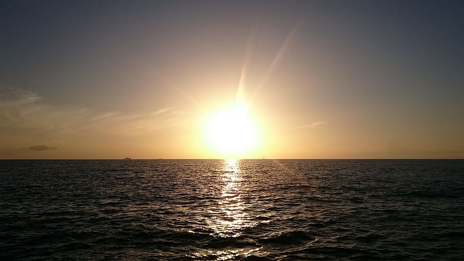 Sunrise With Body of Water, clouds, dusk, evening, evening sky HD wallpaper