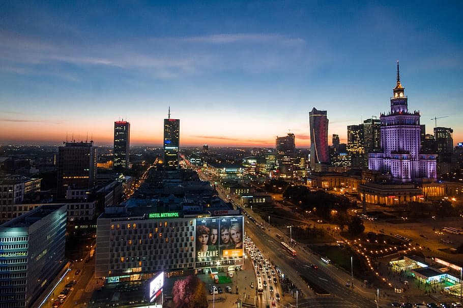 Warsaw Poland, city and Urban, cityscape, building exterior, architecture