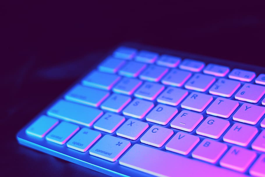 illuminated, keyboard, mac, imac, keys, touch, glow, gradient, HD wallpaper