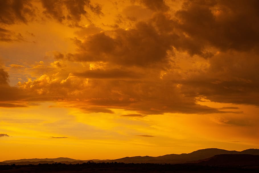Sunset Under Cloudy Sky, backlit, clouds, dawn, dramatic, dusk HD wallpaper