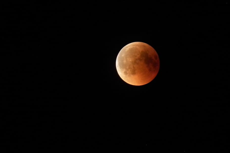 lunar eclipse, night, moon, sky, summer, space, astronomy, full moon HD wallpaper