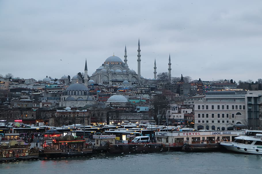 cami, süleymaniye, boat, fisherman, islam, istanbul, turkey, HD wallpaper