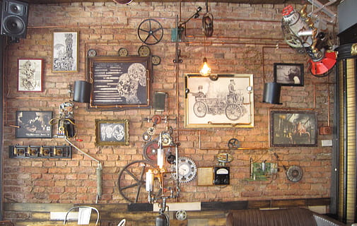 interior design, indoors, brick, pub, vehicle, transportation HD wallpaper