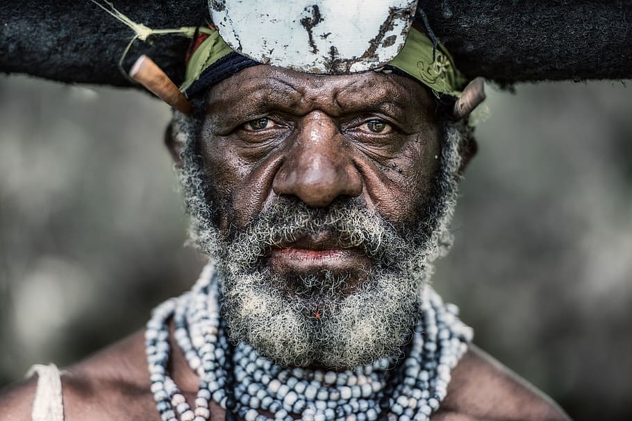 tribesman posing for photo, portrait, local, traditional, beard