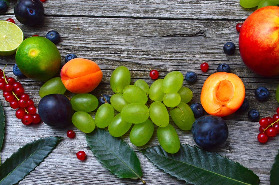 fruits, melon, peach, grape, apricot, healthy, food, watermelon HD wallpaper