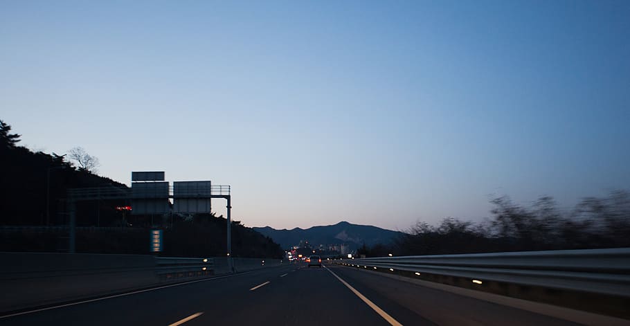 south korea, road, transportation, sky, car, clear sky, mode of transportation HD wallpaper