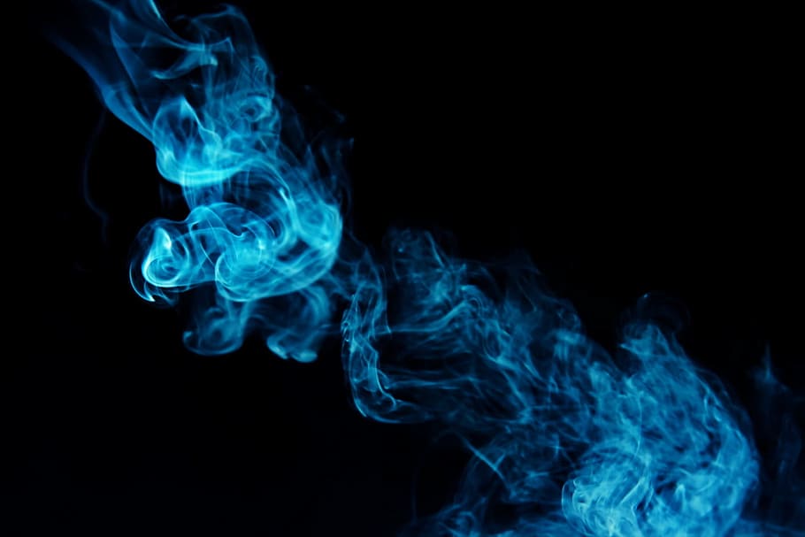 blue, background, smoke, isolated, black, smooth, shape, abstract HD wallpaper