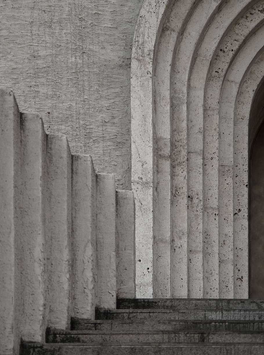 gray concrete stairs, architecture, architectural column, history HD wallpaper