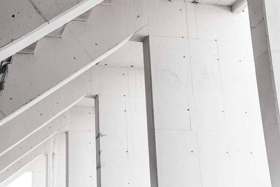 White Painted Wall, architecture, cement, concrete, design, built structure HD wallpaper