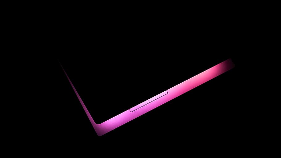 pink and black laptop computer, black background, indoors, studio shot HD wallpaper