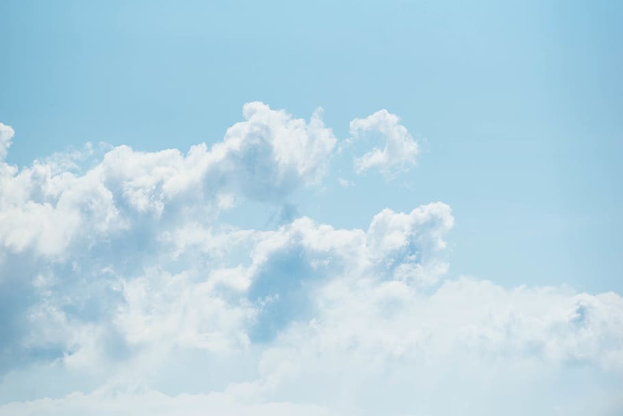 white clouds under blue sky, nature, outdoors, azure sky, weather HD wallpaper