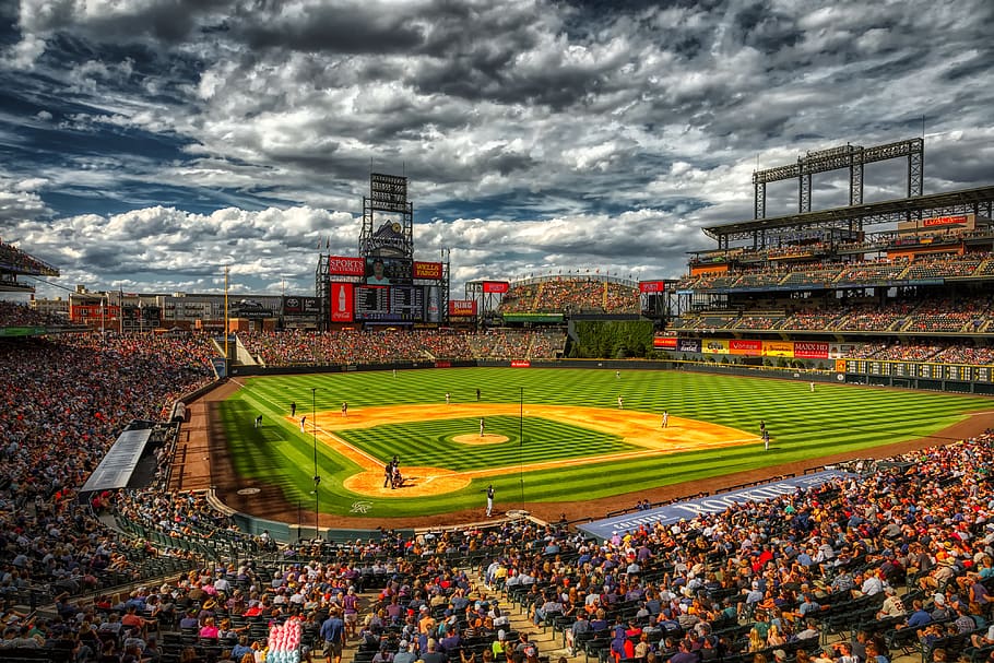 coors field, baseball stadium, denver, colorado rockies, crowd, HD wallpaper