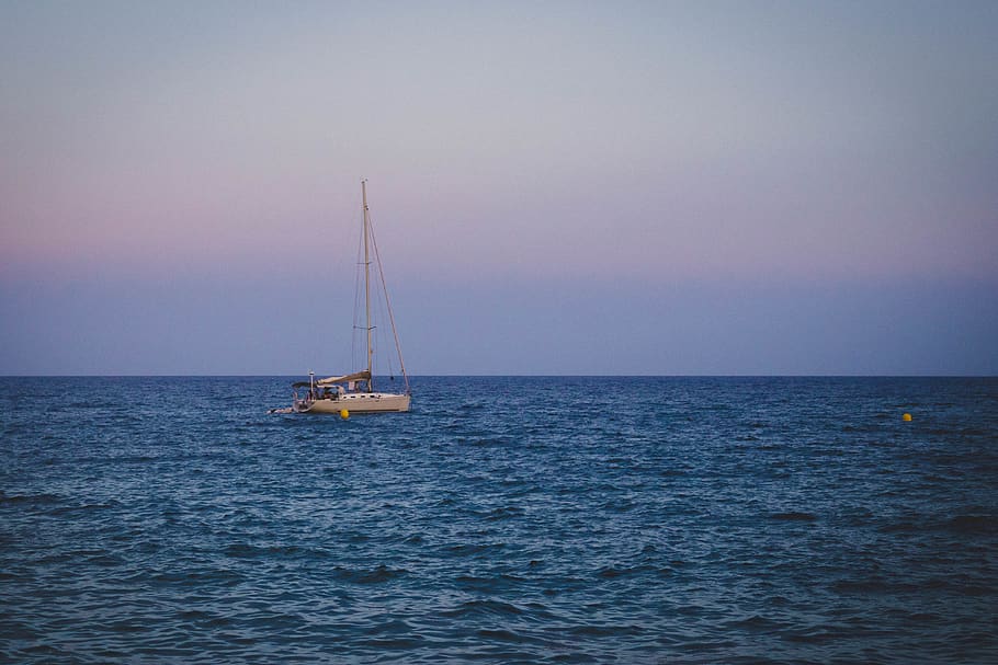 lloret de mar, spain, water, sunset, mediterranean sea, calm, HD wallpaper