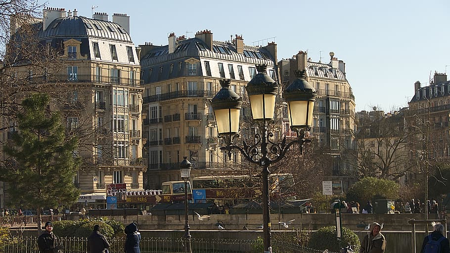 paris, france, 1910 pont au double, immeuble, building, architecture, HD wallpaper