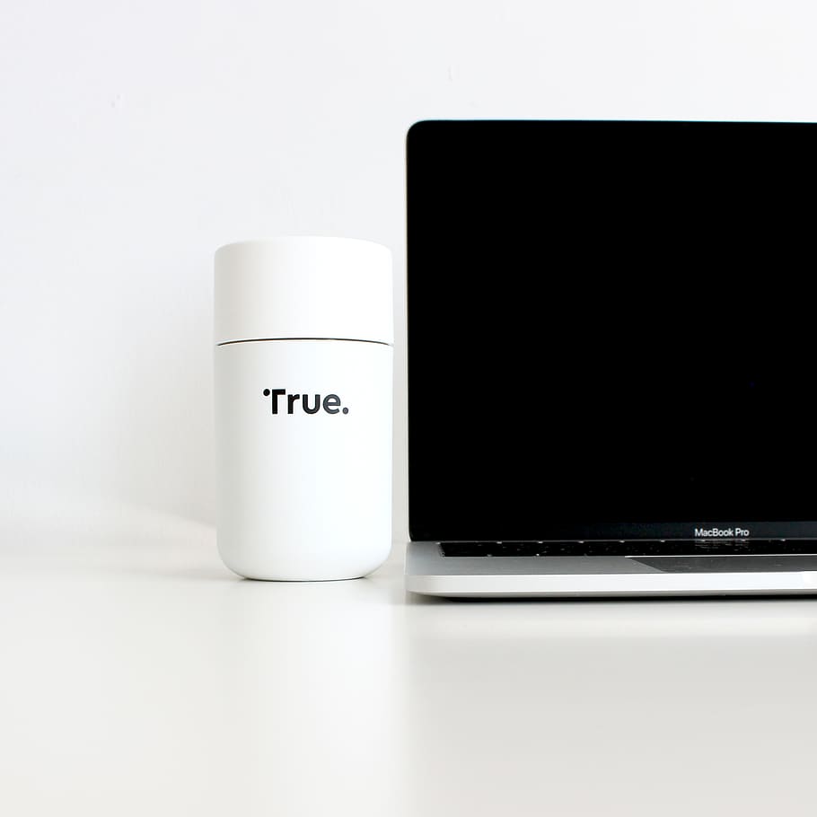 silver MacBook Pro, text, technology, communication, food and drink HD wallpaper