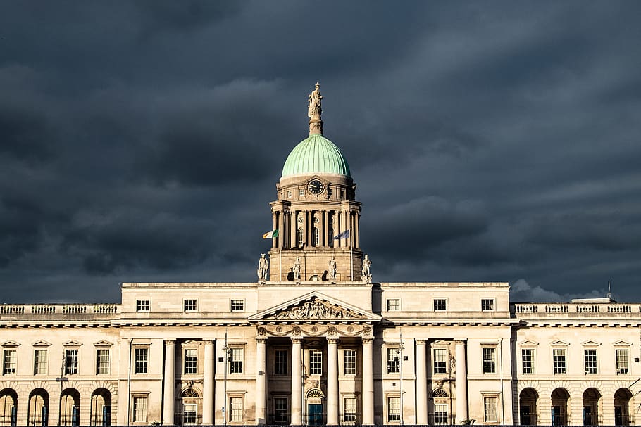building, architecture, city, dublin, buildings, modern, horizon, HD wallpaper