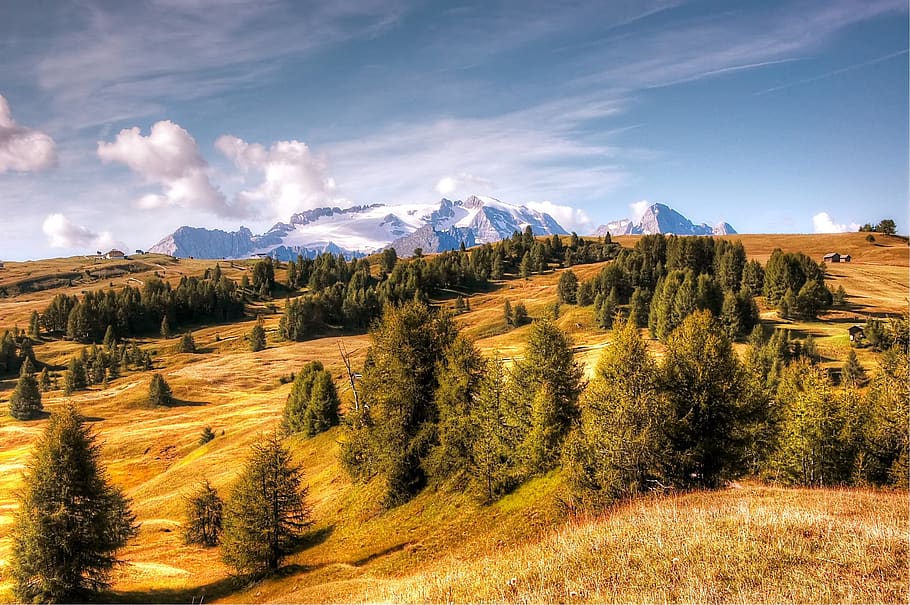 marmolada, dolomites, italy, alpine, mountains, landscape, nature, HD wallpaper
